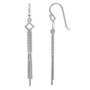 NWT Primrose Sterling Silver Chain Tassel Drop Earrings
